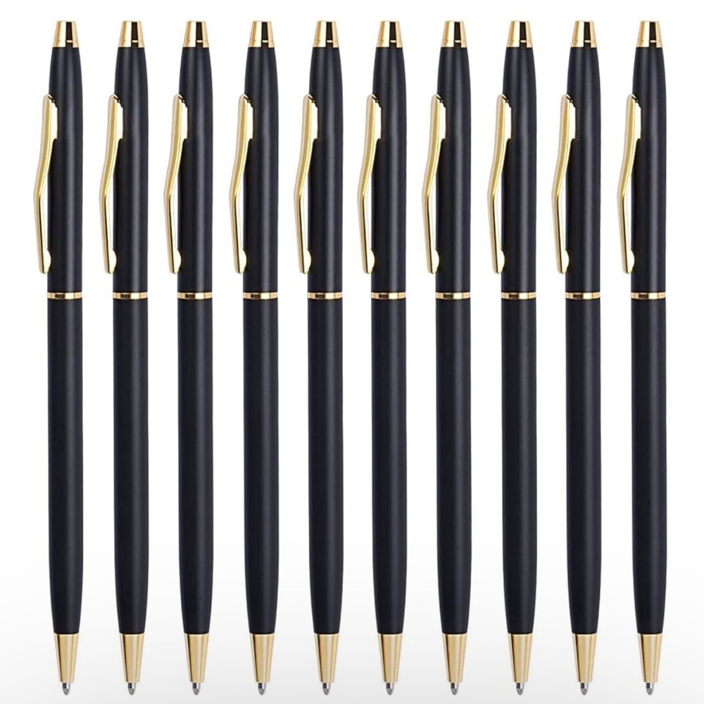 Black Pens Ballpoint Pens 10 Pack (Black)